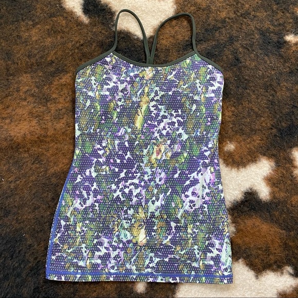 Lululemon Power Y Tank 6 Printed Racerback Luon - Picture 1 of 5